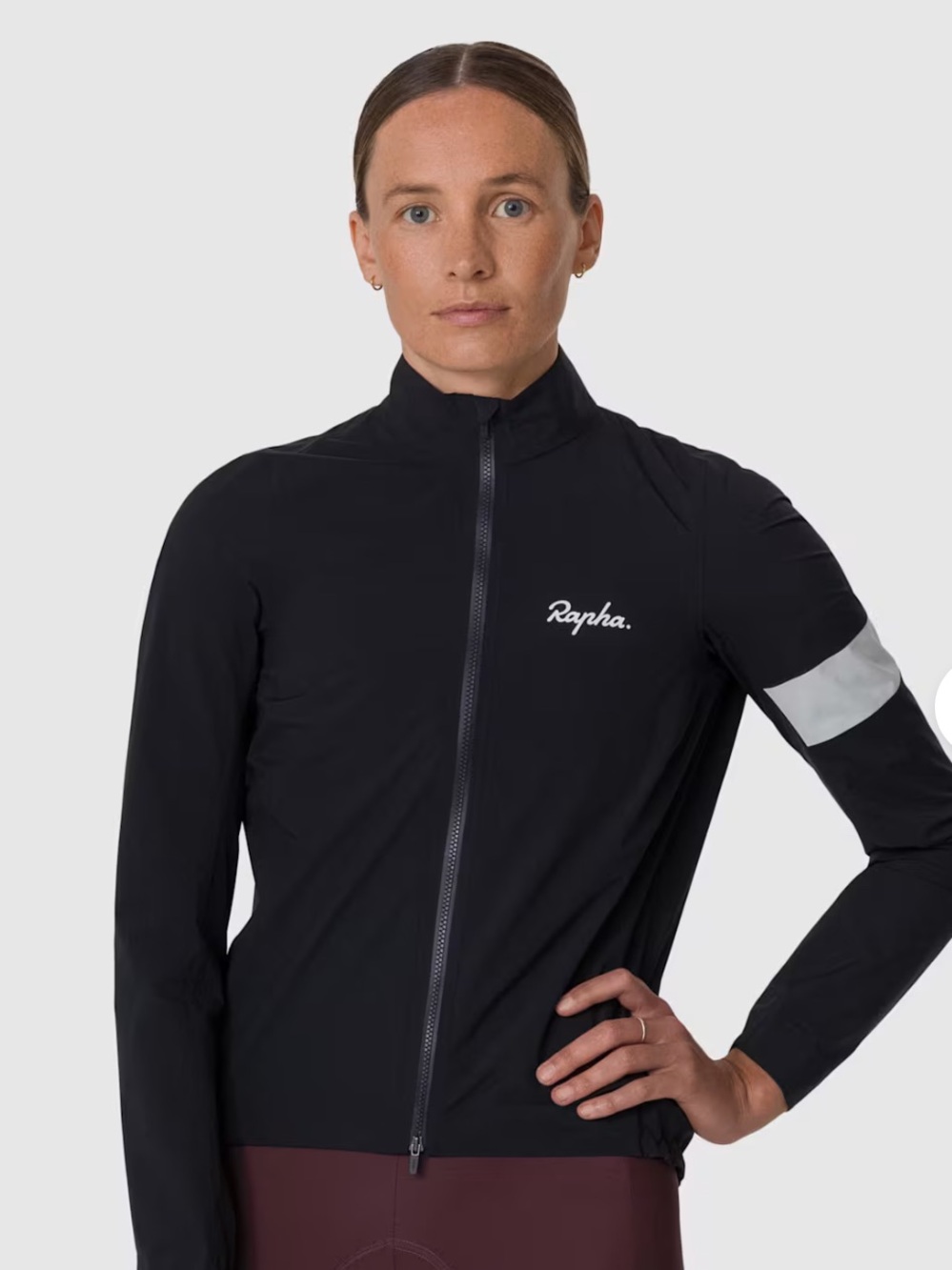 Rapha Black Jacket with White Arm Accent